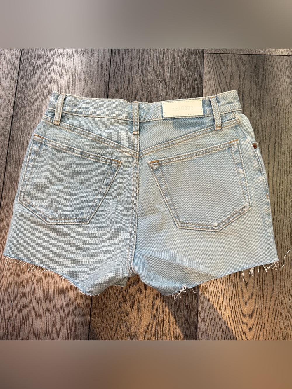 Re/Done Light Blue Denim Cutoff Shorts